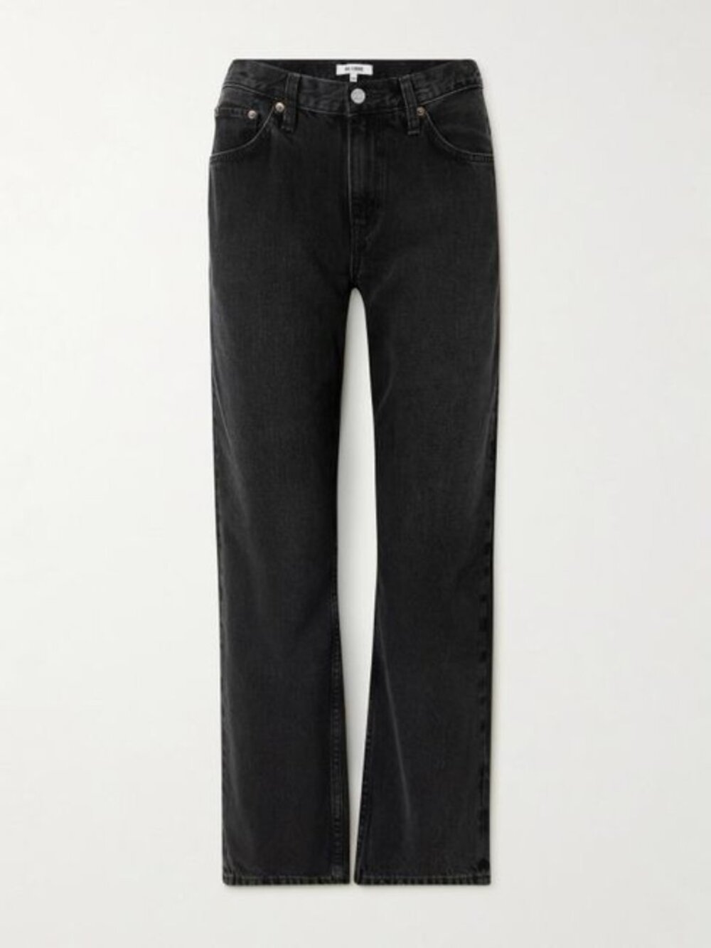 Re/Done Women’s Black Straight Jeans with Button Fly